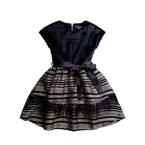 Imoga Elegant Black and Cream Kids Dress